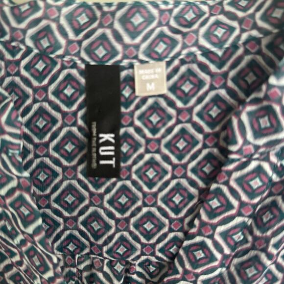 KUT From the Kloth Geometric Print Blouse, Women’s Medium - Picture 3 of 6